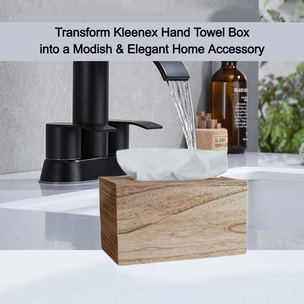 Kleenex Hand Towels (11268, 01701) POP-UP Box Cover in Natural Pale Paulownia Wood