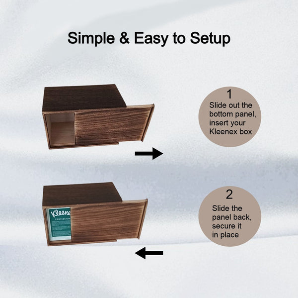 Kleenex Hand Towels (11268, 01701) POP-UP Box Cover in Darkened Paulownia Wood