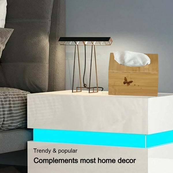 Kleenex Hand Towel Box Cover with Engraved Butterfly - Countertop