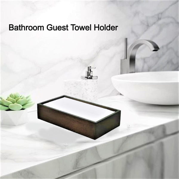Dark Walnut Bamboo Guest Towel Holder