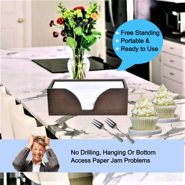 Countertop Multifold Paper Towel Holder In Dark Walnut