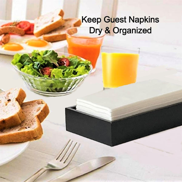 Black Bamboo Guest Towel Holder