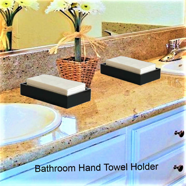 Black Bamboo Guest Towel Holder