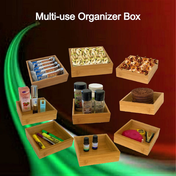 Cocktail Napkin Holder in Natural Bamboo