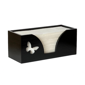 C-fold Paper Towel Holder With Engraved Butterfly In Black Bamboo