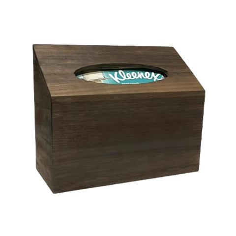Kleenex Disposable Hand Towel Box Cover in Darkened Paulownia Wood - Countertop or Wall Mount - No Holes, Drilling, or Tools Required
