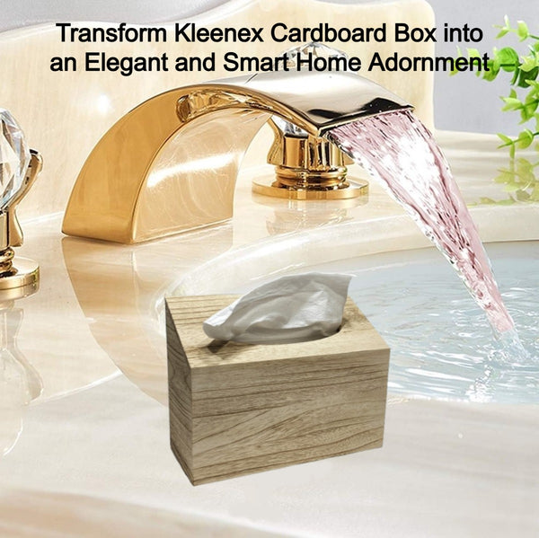 Kleenex Disposable Hand Towel Box Cover in Pale Paulownia Wood - Countertop or Wall Mount