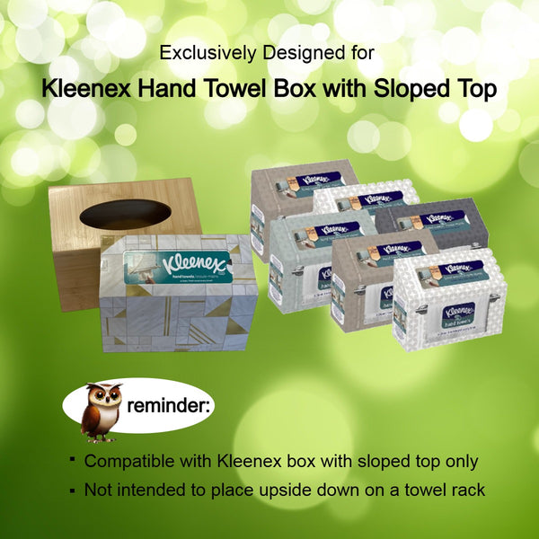 Kleenex Hand Towel Box Cover with Sloped Top - Natural Bamboo