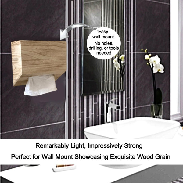 Kleenex Disposable Hand Towel Box Cover in Pale Paulownia Wood - Countertop or Wall Mount