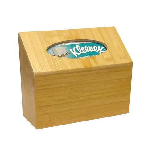 Kleenex Hand Towel Box Cover with Sloped Top - Natural Bamboo