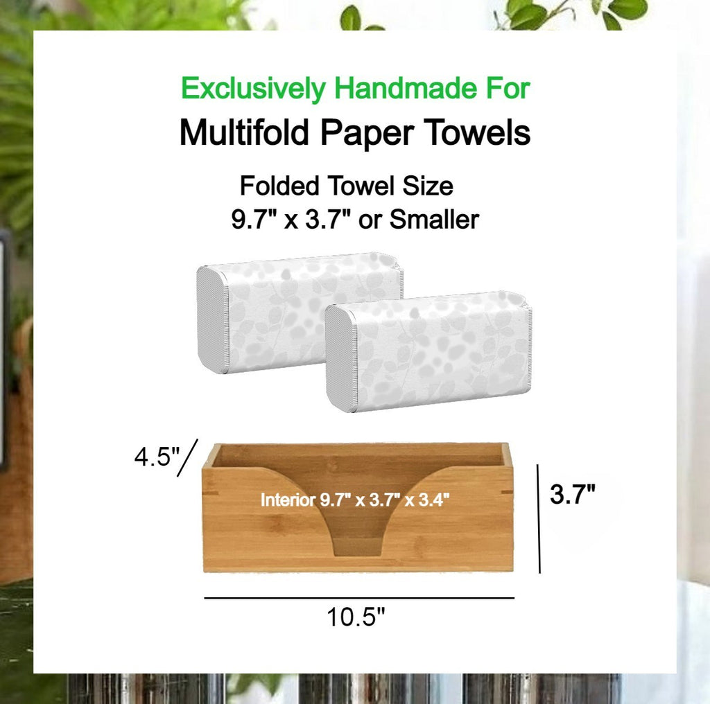 Counter Top Slim Bamboo Paper Towel Holder